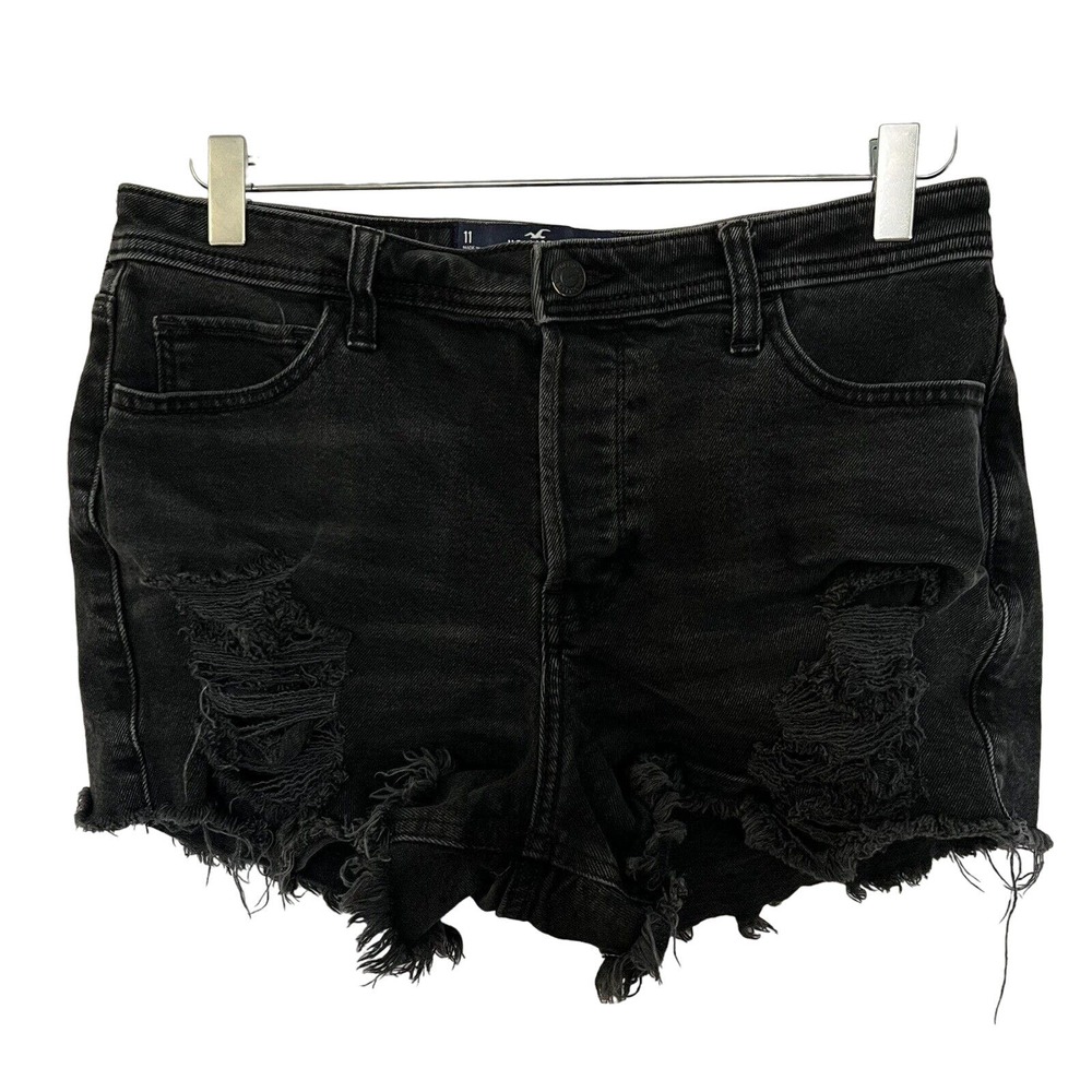 🌵 Hollister Black High-Rise Mom Short 3" Vintage Stretch Denim - Size 11/30